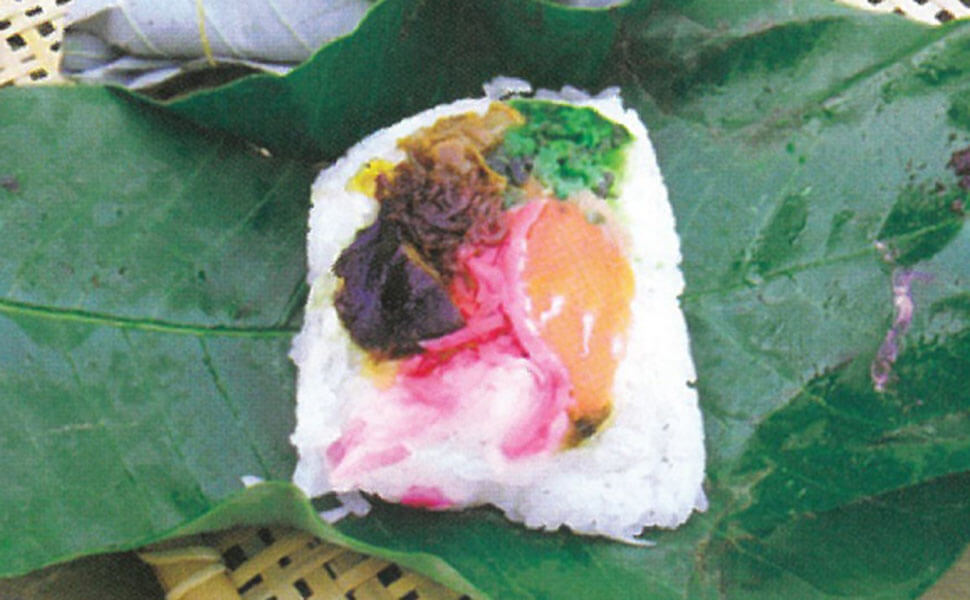 自然食泊愛里で手つつみ体験できるほう葉寿司