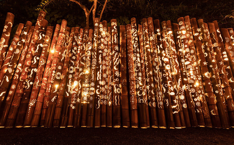 甘南美寺で行われる竹あかり燈すの竹灯籠