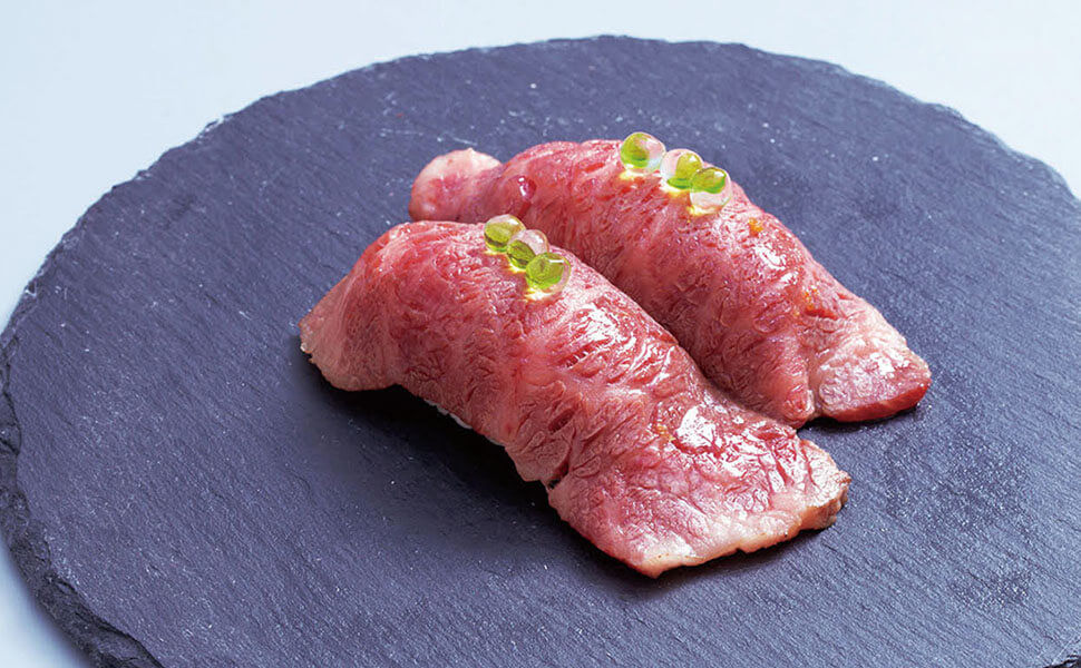 「肉工房 美乃家」の飛騨牛握り寿司